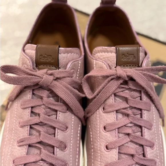 Coach Dusty Rose Nubuck Low Top Sneakers C121 - Picture 3 of 13